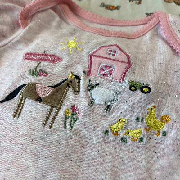 Carhartt & John Deere Pink Girls baby one-piece Shirt Lot size 6 months Farm - Picture 4 of 8